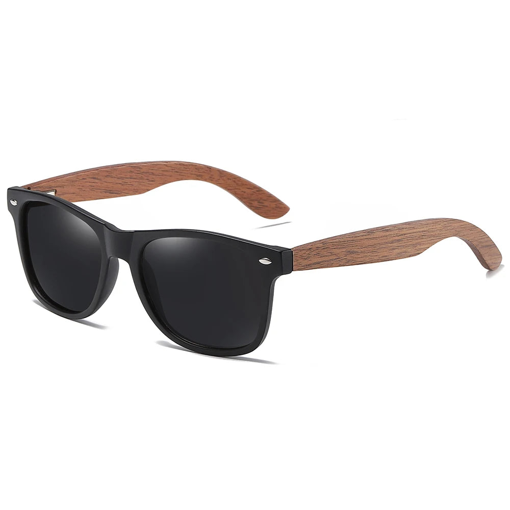 Environment-Friendly Retro Walnut Wood Sunglasses UV400 Polarized Bamboo Sunglasses Men'S Fashion Trendy anti Blue Lens 7061H