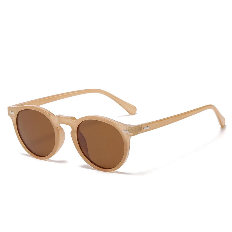 Retro round Sunglasses Men Women Fashion Small Polarized Sun Glasses for Male Female Literary Vintage Shades Driving Eyeglasses