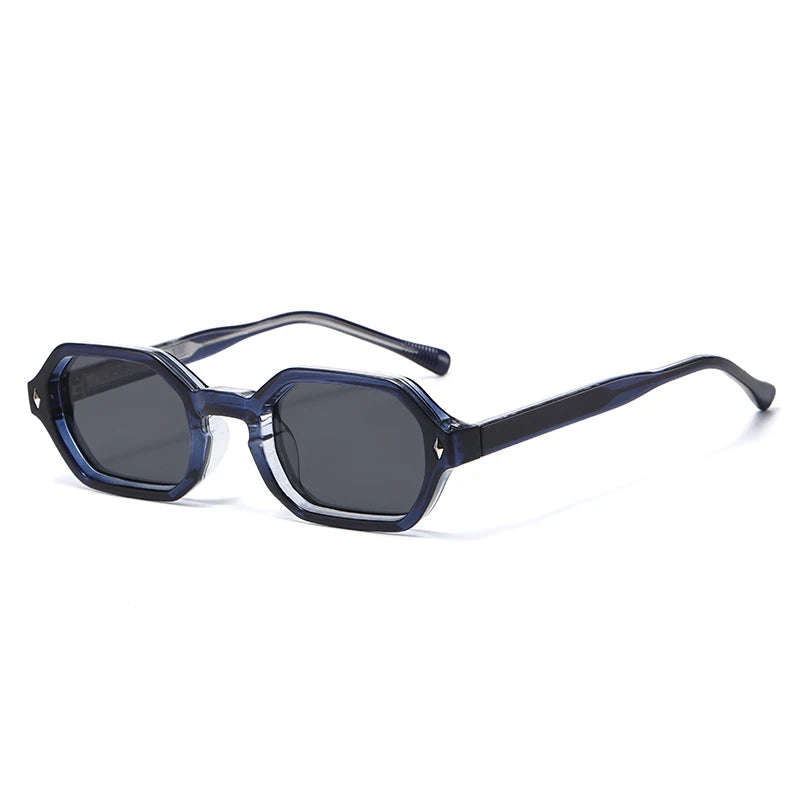 New Black Square Retro Sunglasses Branded Designer Concave Irregular Thick Frame Men Women Fashion Sun Glasses Uv400